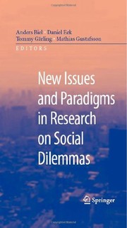 New Issues and Paradigms in Research on Social Dilemmas Cover Image