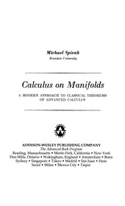 Calculus on manifolds : a modern approach to classical theorems of advanced calculus. Cover Image