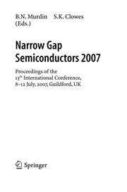 Narrow Gap Semiconductors 2007 Proceedings of the 13th International Conference, 8–12 July, 2007, Guildford, UK  Cover Image