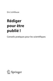 Rédiger pour être publié! Conseils pratiques pour les scientifiques  Cover Image