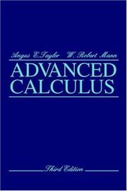 Advanced calculus  Cover Image