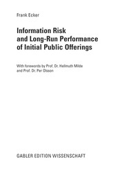 Information Risk and Long-Run Performance of Initial Public Offerings Cover Image