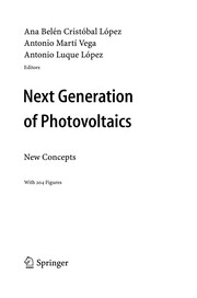 Next Generation of Photovoltaics New Concepts  Cover Image