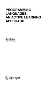 Programming Languages An Active Learning Approach  Cover Image