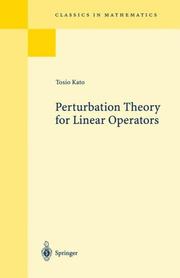 Perturbation theory for linear operators  Cover Image