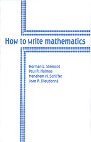 How to write mathematics  Cover Image