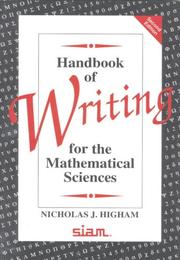 Handbook of writing for the mathematical sciences  Cover Image