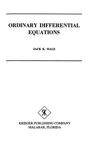 Ordinary differential equations /  Cover Image