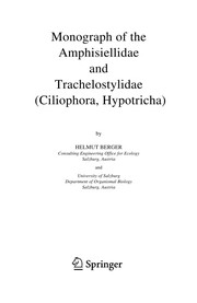 Monograph of the Amphisiellidae and Trachelostylidae (Ciliophora, Hypotricha) Cover Image