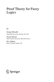 Proof Theory for Fuzzy Logics Cover Image