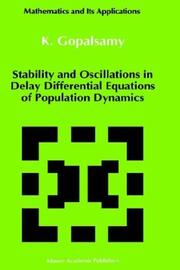 Satability and Oscillations in delay differential equations of population dynamics /  Cover Image