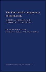 The functional consequences of biodiversity :  empirical progress and theoretical extensions /  Cover Image