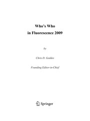 Who’s Who in Fluorescence 2009 Cover Image