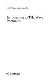 Introduction to THz Wave Photonics Cover Image