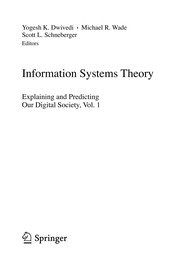Information Systems Theory Explaining and Predicting Our Digital Society, Vol. 1  Cover Image