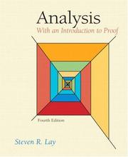 Analysis : with an introduction to proof  Cover Image