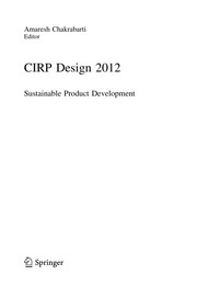 CIRP Design 2012 Sustainable Product Development  Cover Image