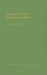 Geographic variation, speciation, and clines /  Cover Image