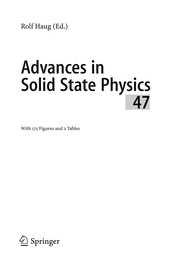 Advances in Solid State Physics Cover Image