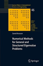 Numerical Methods for General and Structured Eigenvalue Problems Cover Image