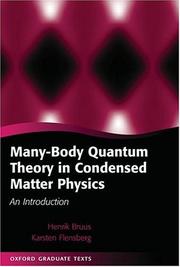 Many-body quantum theory in condensed matter physics : an introduction  Cover Image