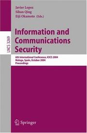 Information and Communications Security 15th International Conference, ICICS 2013, Beijing, China, November 20-22, 2013. Proceedings  Cover Image