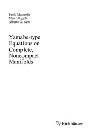 Yamabe-type Equations on Complete, Noncompact Manifolds Cover Image