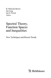Spectral Theory, Function Spaces and Inequalities New Techniques and Recent Trends  Cover Image