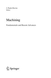 Machining Fundamentals and Recent Advances  Cover Image