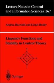 Liapunov functions and stability in control theory  Cover Image