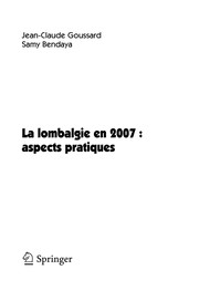 La lombalgie en 2007: aspects pratiques Cover Image