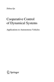 Cooperative Control of Dynamical Systems Applications to Autonomous Vehicles  Cover Image