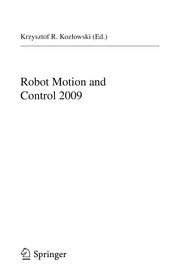 Robot Motion and Control 2009 Cover Image