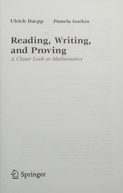 Reading, writing, and proving: a closer look at mathematics  Cover Image