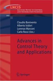 Advances in control theory and applications  Cover Image