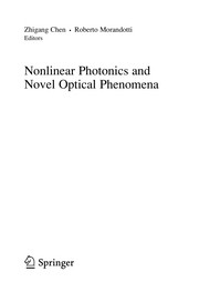 Nonlinear Photonics and Novel Optical Phenomena Cover Image