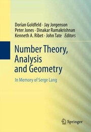 Number Theory, Analysis and Geometry In Memory of Serge Lang  Cover Image