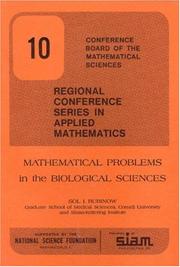 Mathematical problems in the biological sciences  Cover Image
