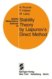 Stability theory by Liapunov¡s direct method  Cover Image