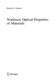 Nonlinear Optical Properties of Materials Cover Image
