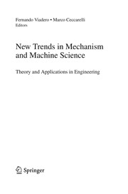 New Trends in Mechanism and Machine Science Theory and Applications in Engineering  Cover Image