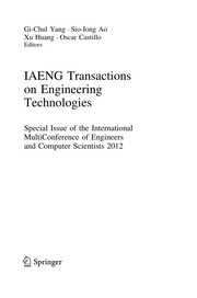 IAENG Transactions on Engineering Technologies Special Issue of the International MultiConference of Engineers and Computer Scientists 2012  Cover Image