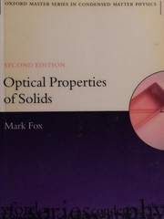 Optical properties of solids  Cover Image