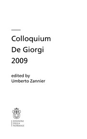 Colloquium De Giorgi 2009 Cover Image