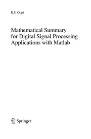 Mathematical Summary for Digital Signal Processing Applications with Matlab Cover Image