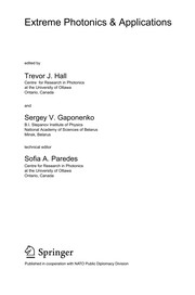 Extreme Photonics & Applications Cover Image