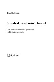 Introduzione ai metodi inversi Con applicazioni alla geofisica e al telerilevamento  Cover Image