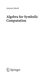 Algebra for Symbolic Computation Cover Image