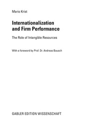 Internationalization and Firm Performance The Role of Intangible Resources  Cover Image