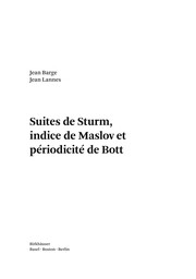 Suites de Sturm, indice de Maslov et périodicité de Bott Cover Image